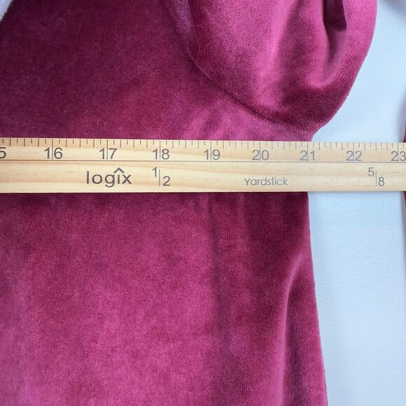 J.Jill Pure Jill Dress Women's Sz M Rose Pink Velvet Long Sleeve Shift Modest - Picture 7 of 8